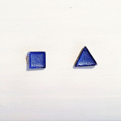 Mini tachuelas triangulares y cuadradas - Perla aciano, SKU440