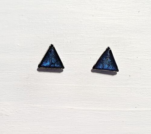 Mini triangle studs - Night blue ,SKU442