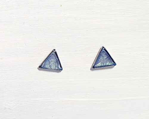 Mini triangle studs - Marine blue ,SKU444