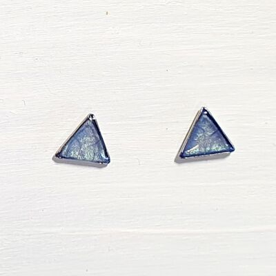 Mini triangle studs - Marine blue ,SKU444
