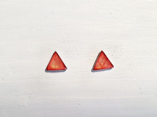 Mini triangle studs - Orange ,SKU446