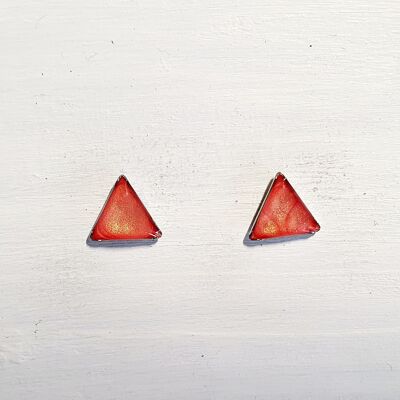 Mini triangle studs - Orange ,SKU446