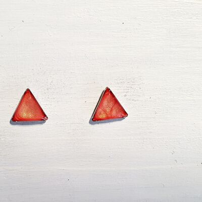 Mini triangle studs - Orange ,SKU446