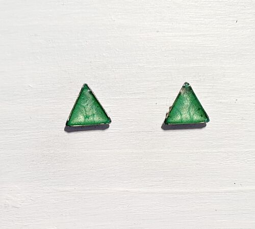 Mini triangle studs - Green ,SKU447