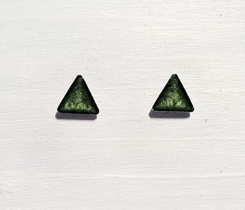 Mini triangle studs - Dark green ,SKU448