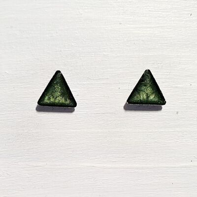 Mini triangle studs - Dark green ,SKU448