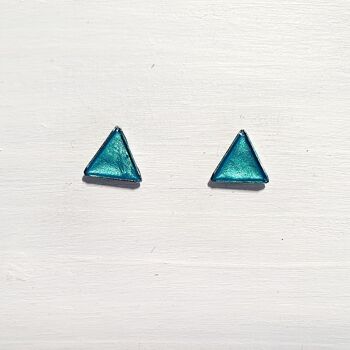 Clous mini triangles - Bleu irisé ,SKU449