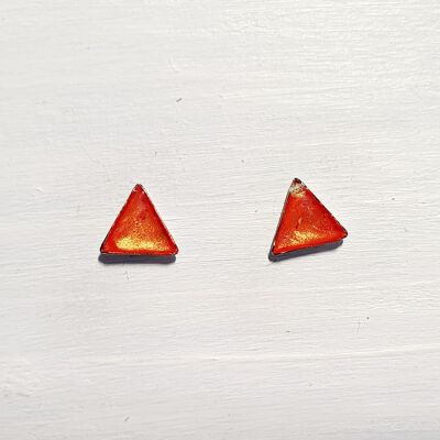 Mini clous triangle - Orange irisé ,SKU451