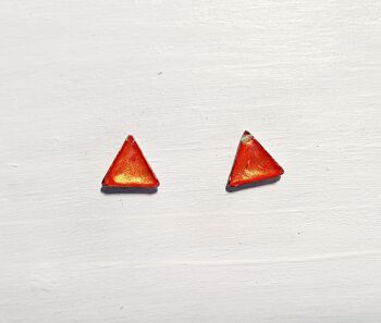 Mini clous triangle - Orange irisé ,SKU451