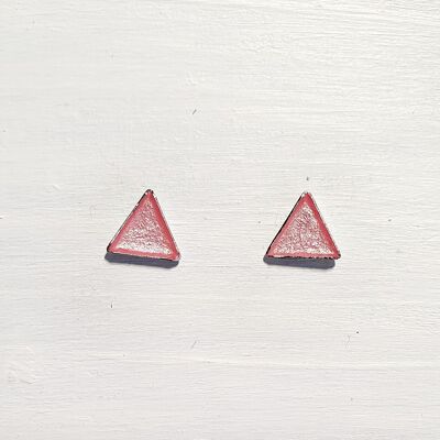 Mini triangle studs - Baby pink ,SKU454