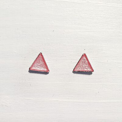 Mini triangle studs - Baby pink ,SKU454