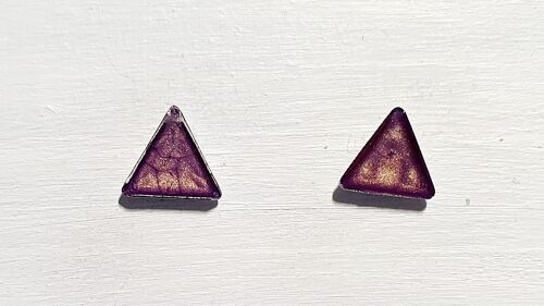 Mini triangle studs - Purple ,SKU455