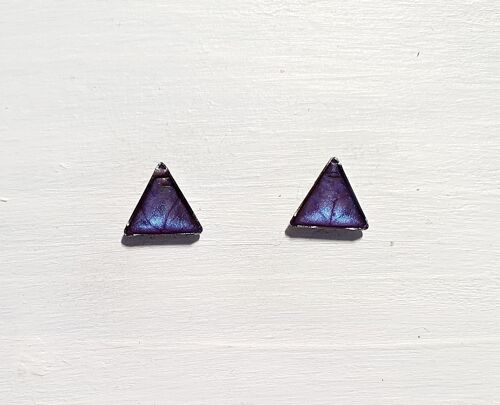 Mini triangle studs - Violet ,SKU456