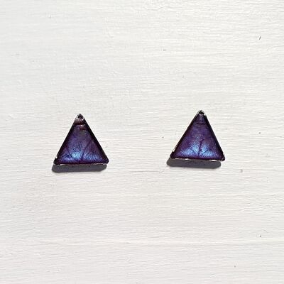 Mini triangle studs - Violet ,SKU456