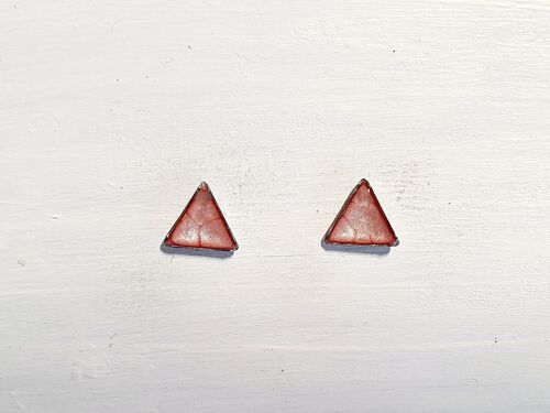 Mini triangle studs - Bubblegum pink ,SKU459