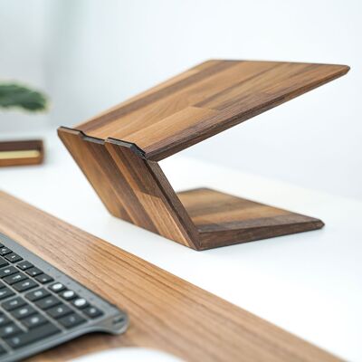 Laptop holder made of solid wood - walnut