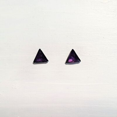 Mini triangle studs - Deep purple pearl ,SKU461