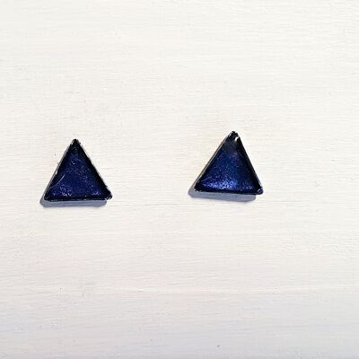 Mini triangle studs - Midnight pearl ,SKU462