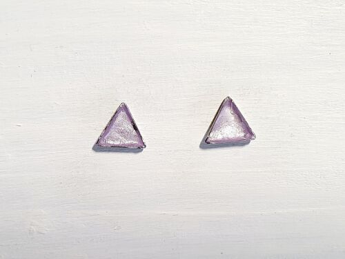 Mini triangle studs - Lilac pearl ,SKU464