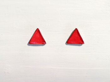 Mini clous triangle - Perle rouge ,SKU467