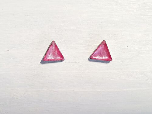 Mini triangle studs - Candyfloss pearl ,SKU468