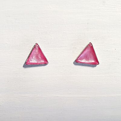 Mini triangle studs - Candyfloss pearl ,SKU468