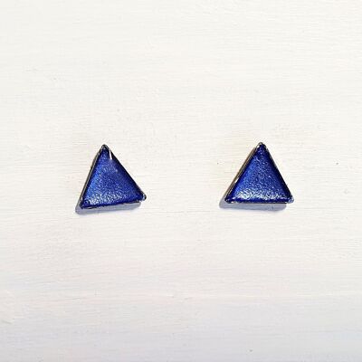 Mini triangle studs - Cornflower pearl ,SKU470