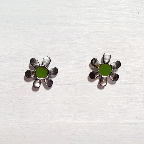 Daisy studs - Olive green ,SKU489