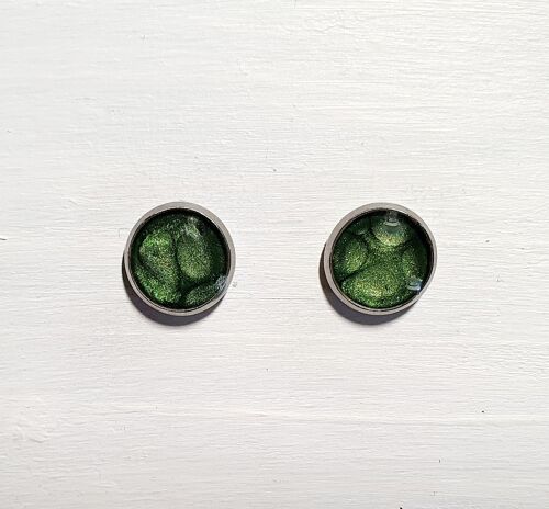 Mini round studs - Dark green ,SKU499