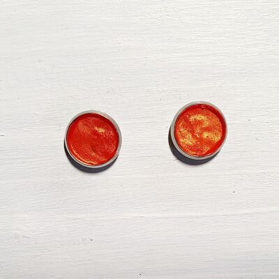 Mini round studs - Iridescent orange ,SKU502