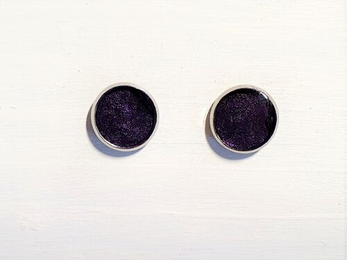 Mini round studs - Deep purple pearl ,SKU512