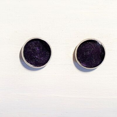 Mini round studs - Deep purple pearl ,SKU512