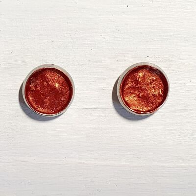 Mini round studs - Iridescent copper ,SKU516