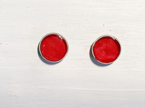 Mini round studs - Red pearl ,SKU519