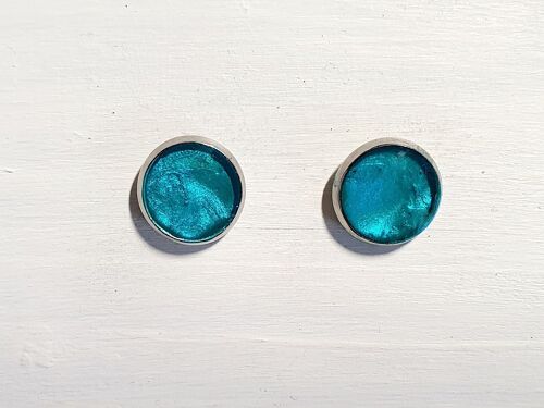 Mini round studs - Iridescent aqua ,SKU521