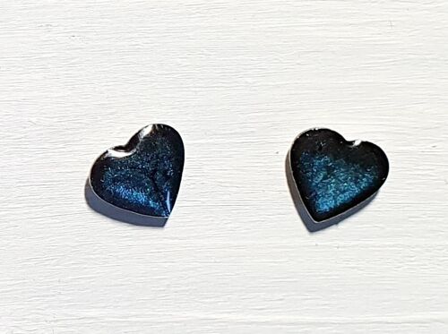 Mini heart studs - Night blue ,SKU524