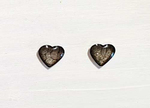 Mini heart studs - Onyx ,SKU527