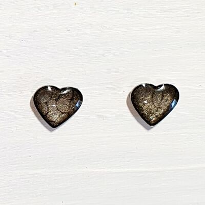 Mini heart studs - Onyx ,SKU527