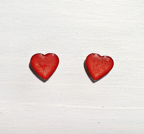 Mini heart studs - Coral ,SKU528