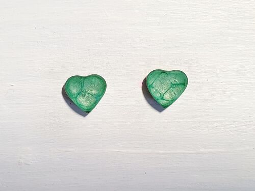 Mini heart studs - Green ,SKU530
