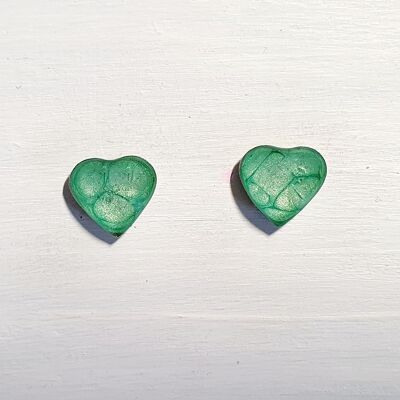 Mini heart studs - Green ,SKU530