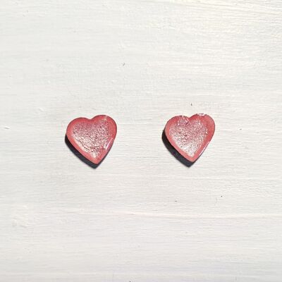 Mini heart studs - Baby pink ,SKU537