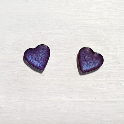 Mini heart studs - Violet ,SKU539