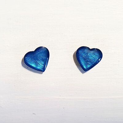Mini clous coeur - Perle bleu de mer ,SKU546