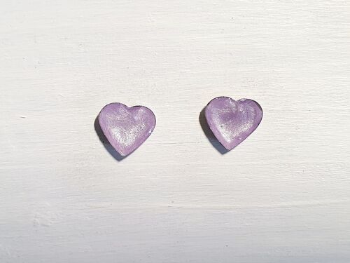 Mini heart studs - Lilac pearl ,SKU547