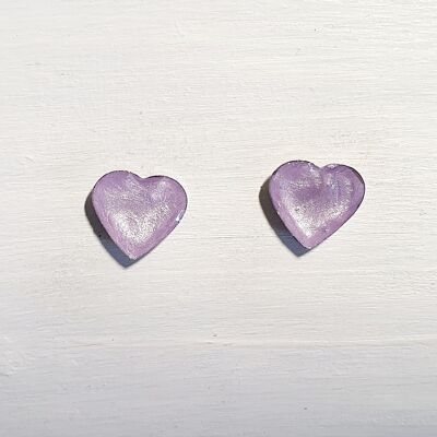 Mini tachuelas de corazón - Perla lila, SKU547
