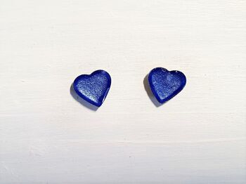 Mini clous coeur - Perle bleuet ,SKU553