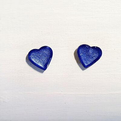 Mini clous coeur - Perle bleuet ,SKU553