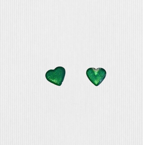Mini heart studs - Pearl Green ,SKU555
