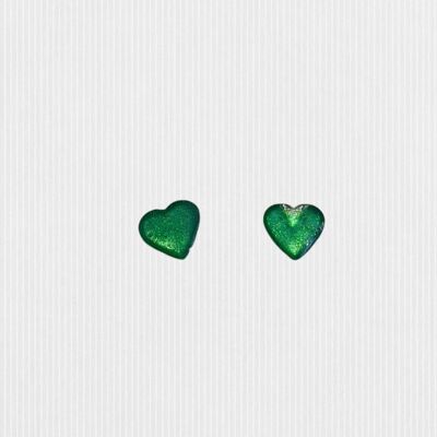 Mini heart studs - Pearl Green ,SKU555